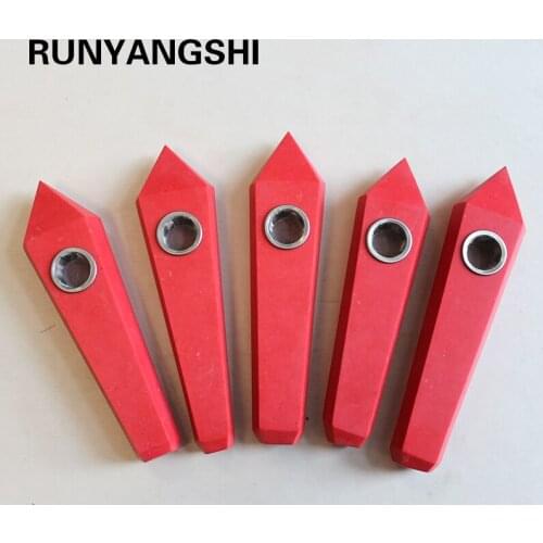 Artificial red coral crystal pipe 1pcs Natural quartz crystal labradorite stone smoking pipe to heal Runyangshi YH52