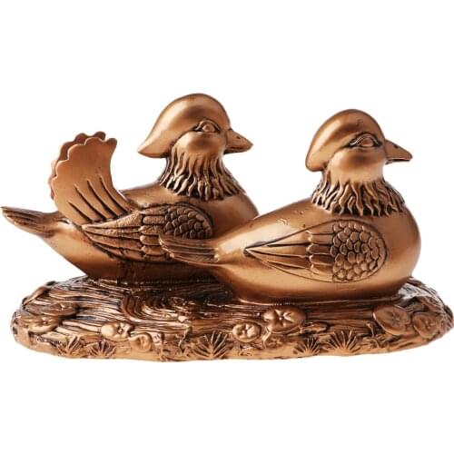 Chinese Feng Shui Mandarin Ducks Charm for Love and Fidelity Home Decoration Craft Figurine