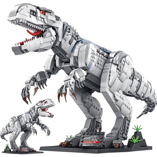 Jurassic Dinosaur World Velociraptor Stegosaurus Fossil Dragon Model Bricks Building Blocks Toys for Children Boy Kids Gifts