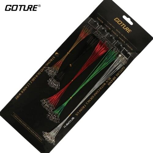 Goture 100Pcs Fishing Wire Line Leash Lure Fishhook Line with Swivel Spinner Shark Spinning Expert 16CM 18CM 22CM 24CM 28CM