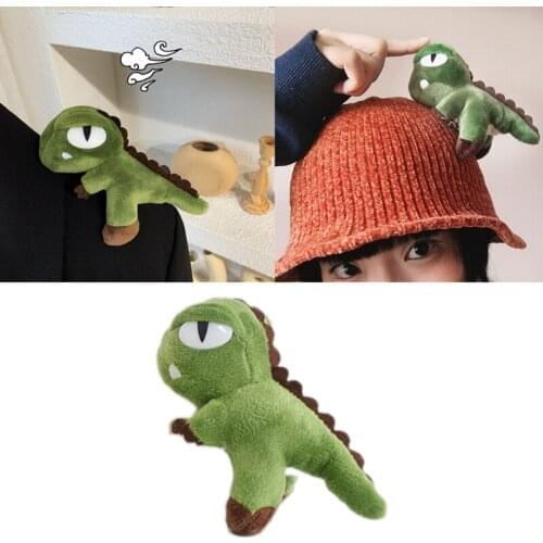 Cute Plush Cartoon Brooch Little Dinosaur Brooch Stereoscopic Animal Doll Cartoon Badge Pin Fashion Jewelry Gifts