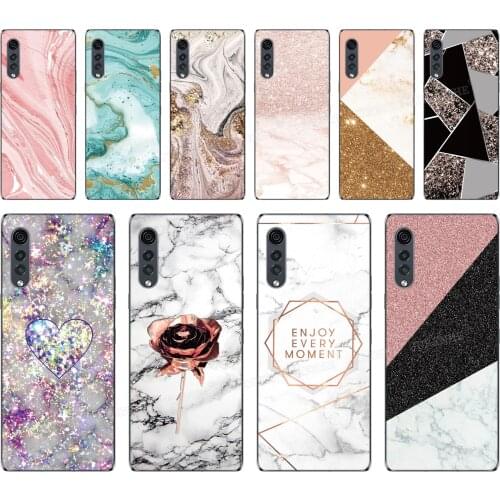 Painting Black Texture Marble TPU Soft Cover For LG Velvet 4G / 5G Clear Phone Case Fundas
