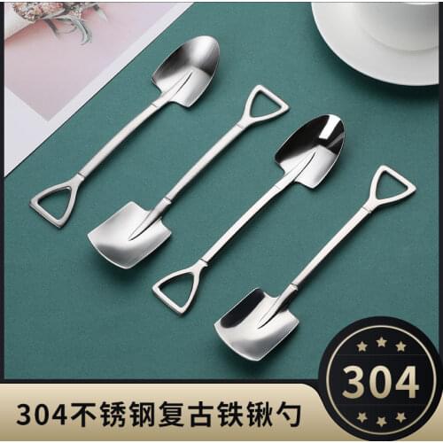 Lovers eat watermelon spoon special spoon artifact stainless steel creative large net red spoon cute size spade spoon set