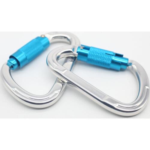 NEW fitness yoga Accessories Aluminum Carabiner for Aerial yoga hammock CE Certificated Silver 25KN D Type Hardware for Aerial