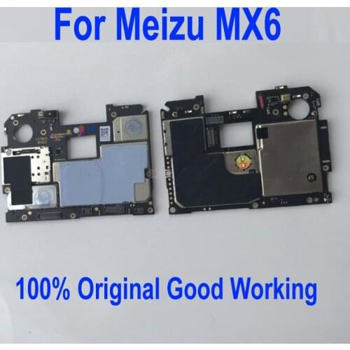 Original Unlocked Mobile Electronic Panel Mainboard Motherboard For Meizu MX6 32GB Circuits Main Board card fee flex cable parts
