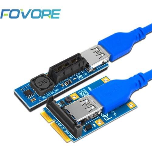 Mini PCIE to PCI-E X1 Expansion Card Riser Card PCI Express Extension Cable Connector 60CM USB3.0 Cable PCI-E Extender