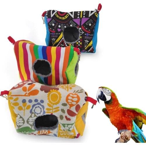 Bird Nest Snuggle Hut Parrot Habitat Cave Hanging Hammock Double Hole Sleep Bed