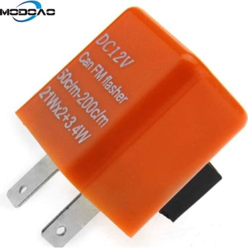 12V DC Speed Adjustable 2-Pin LED Flasher Relay Motorbike Turn Signal Indicator Electronic Flasher Relay for LED Turn Signal