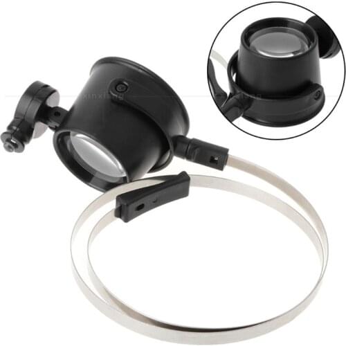 15 times LED light clock repair magnifying lens wear eye mask identification metal ring antique identification