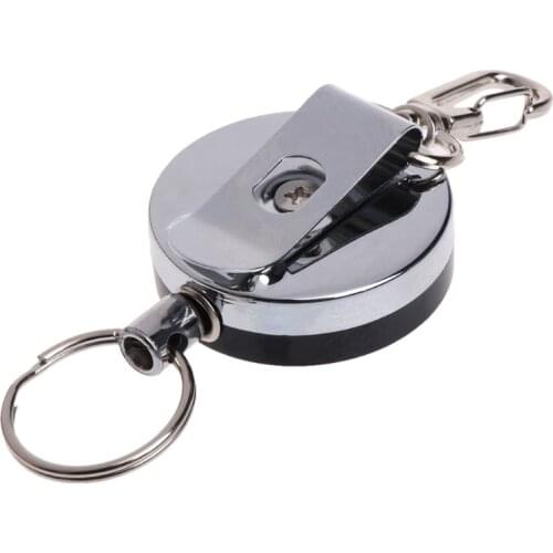 Fishing Rope Fishing Zinger Retractor Key Ring Reel Holder Retractable Steel Cable Accessory 27RD