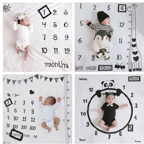 DIY Nordic Style Ins Photo Blanket Full Moon 100 Days Newborn Baby Photo Background Cloth Creative Month Photo Prop Soft Blanket