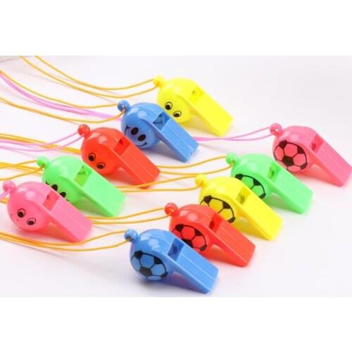 Party Noise Maker Plastic Whistle Sports Referee Whistles with Lanyard Lifeguard Survival Emergency Party Atmosphere props gift
