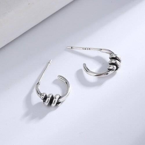 Modern Jewelry Hoop Earrings Simply Design Hot Selling Silvery Plating Vintage Temperament Metal Earrings For Girl Lady Gifts