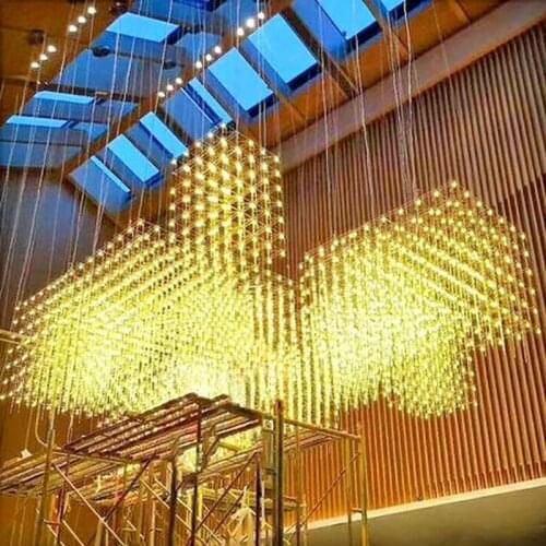 Modern LED chandelier Luxury Large combination cube for Living Room led-lamp Hanging Lighting Fixtures matrix Chandeliers