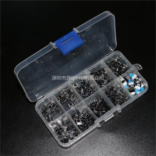 10Values 6*6 Tact Switch Tactile Push Button Switch Kit, Height: 4.3MM~13MM DIP 4P micro switch 6x6 Key switch
