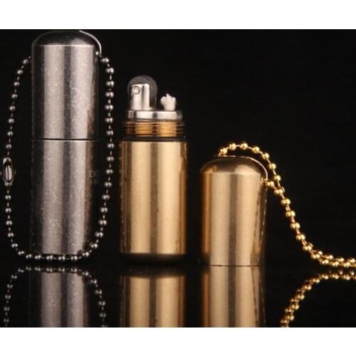 Outdoor Tool Mini Portable Small Oil Pot Pendant Type Grinding Wheel Cotton Oil Kerosene Lighter Briquets Et Accessoires Fumeurs