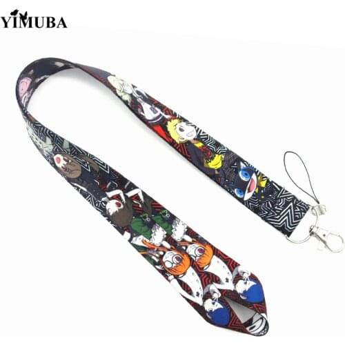 YIMUBA Persona 5 Lanyards Anime Keychain Anti-lost Mobile Phone Neck Strap ID Card Badge Holder Webbing Ribbon Keyring Hang Rope