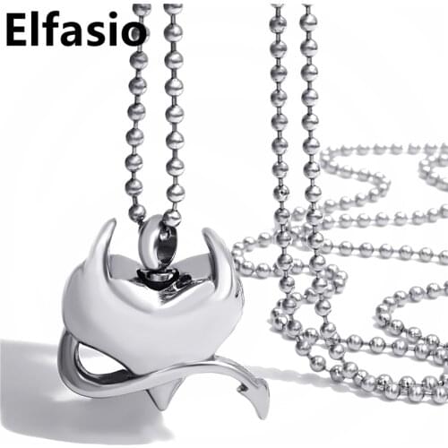 Womens Stainless Steel Pendant Small Demon Heart Love Cremation Keepsake Memorial Urn Jewelry UP012