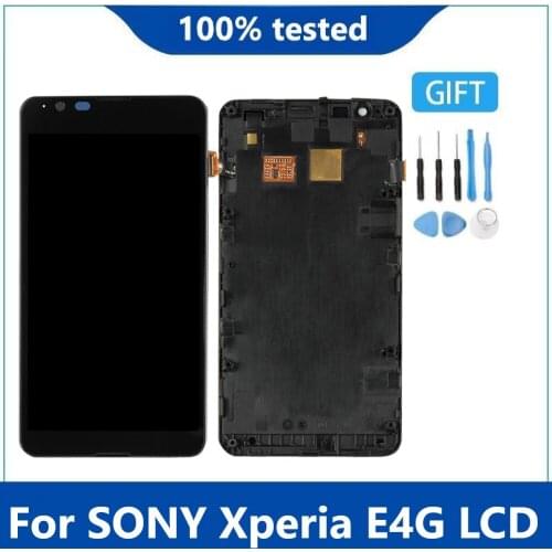 Original For Sony Xperia E4G LCD Display Touch Screen Digitizer Assembly Replacement For Sony E4G E2003 E2006 E2053 LCD + frame