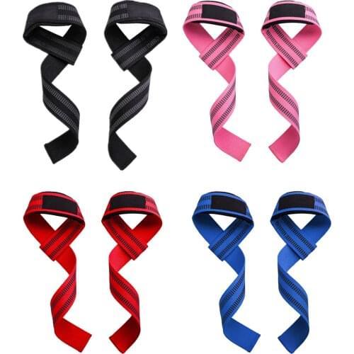 1Pair Weight Lifting Straps Durable Solid Wrist Support Wraps Outdoor Sports Powerlifting Workout Adjustable Adults Gear