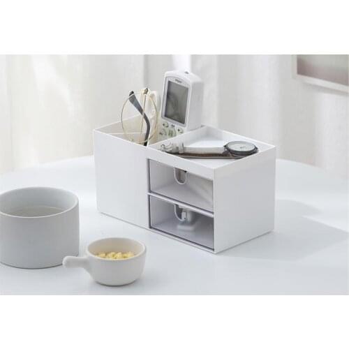 1PC Nordic Desktop Storage Box Household Drawer Sundry Storage Cabinet Stationery Skin Care Finishing Storage Container QA 218