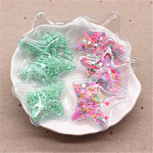 10pcs 5cm Star Transparent Bling Sequin Star Flowing Patches Appliques for Children Clip DIY Hair Clip Accessories