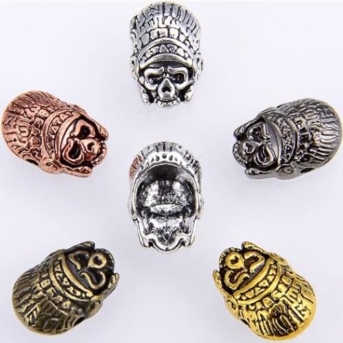 10PCS / Package Indian head metal beaded bracelet accessory for natural stone jewelry making
