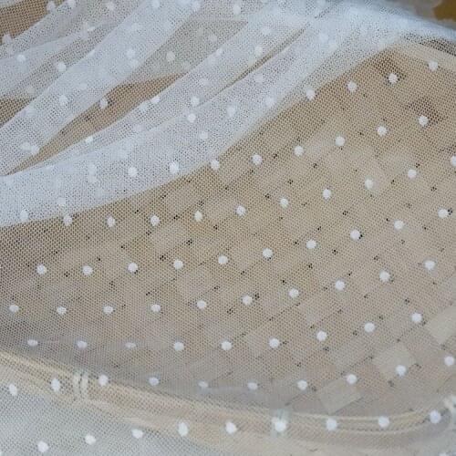 150CM Exquisite mesh gauze dot lace fabric 150CM wide beach gown wedding veil curtain home decoration accessories