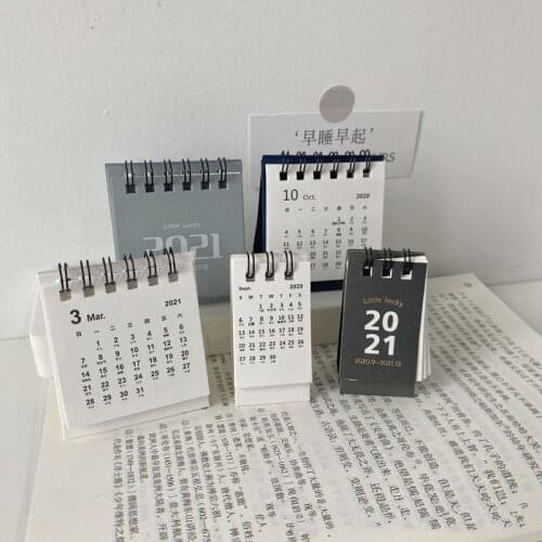2021 ​ins Creative Standing Mini Desk Calendars Simple Style Student Planner Office Table Accessories Supplies Calendar Ornament
