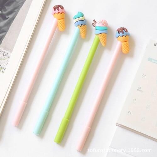 36 pcs/lot Ice cream gel pen Creative 0.5 mm black ink pens Promotional gift stationery school office writing supplies