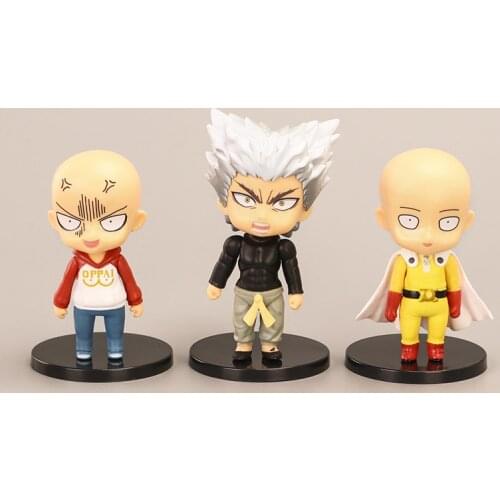 5 Pcs/Set One Punch Man Saitama Genos Cute Ver. PVC Action Figure One Punch Seires Tornado Wolf Collect Model Gift 8cm