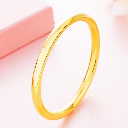 6mm thick Plain Smooth Classic Womens Bangle Yellow Gold Filled Wedding Bracelet Solid Jewelry Drop Shipping