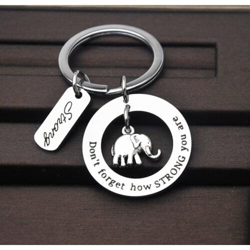 Stainless Steel Keychain Mantra Lovers Couple Husband Wife Birthday Keychain Gift Don't Forget How Strong You are Keychain