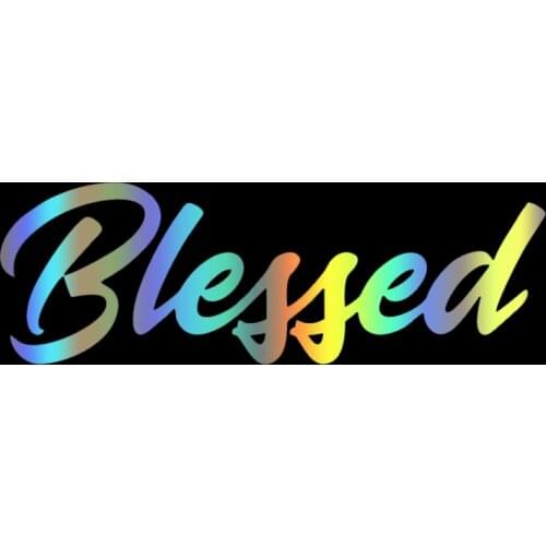 CS40038# Die-cut Vinyl Decal Blessed Car Sticker Waterproof Auto Decors on Car Body Bumper Rear Window