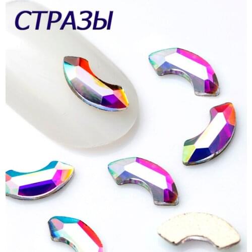 CTPA3bI 4x8mm 20PCS Eclipse Flatback Crystal Clear AB No Hotfix Rhinestone For NOHF Strass Nail Art Decorations Rhinestone