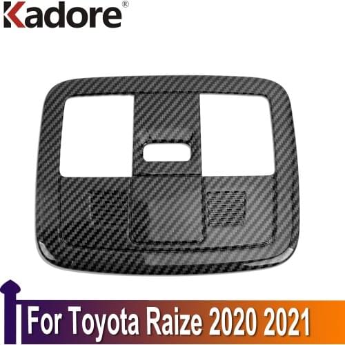 For toyota Raize 2020 2021 Interior Carbon Fiber Roof Front Reading Light Lamp Decoration Cover Trim Car Accessories