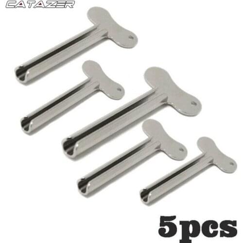 Home Bathroom Accessories 5Pcs Toothpaste Squeezer Stainless Steel Tube Key Shape Toothpaste Squeeze Extruder
