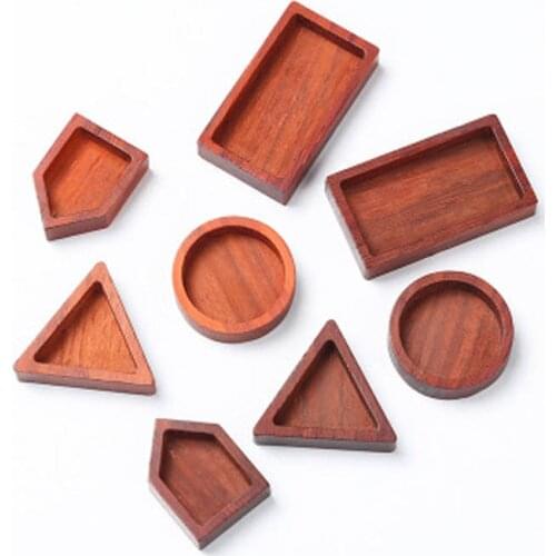 1 Pcs Geometric Wood Border Mold Solid Wood Frame Crystal Epoxy Resin Pendant Tray DIY Crafts Pendant Jewelry Handmade