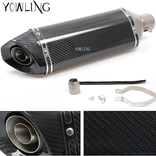 Motorcycle Real Carbon Fiber Exhaust Muffler Pipe Escape DB Killer For Yamaha FZ07 MT07 FZ-07 MT-07 FZ 07 MT 07 MT-09 2013-2017