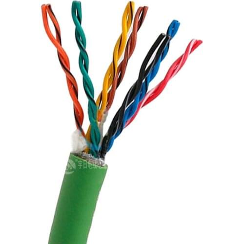 Drag Chain Data Cable 14 core 0.2mm² 24AWG Ultra High Flexible Shielded Twisted Pair Green Towline Wire 1m