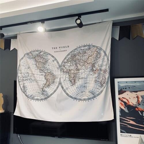 The World Map Wall Tapestry Retro Mandala Hippie Carpet Home Bedroom Decoration