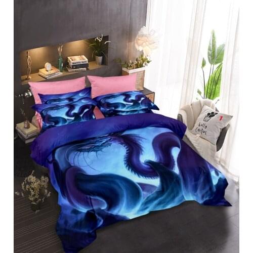 Dragon Bedding Set Single Twin Full Queen King Size Animal Tag Lion Wolf Bed Set Childrens Kid Bedroom Duvetcover Sets 023