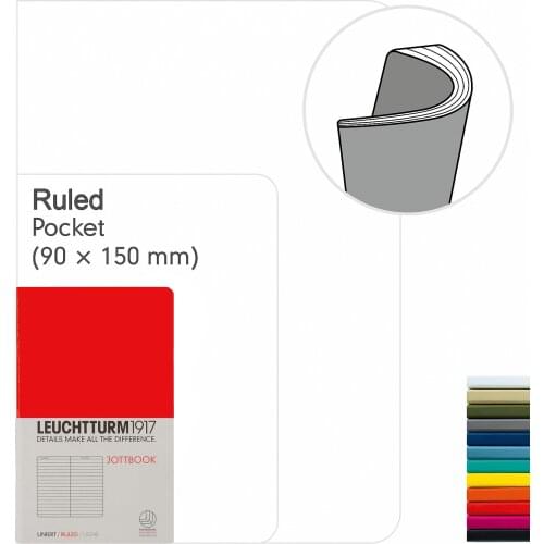 Leuchtturm1917 Jottbook, Pocket (A6), Soft Cover, 60 Numbered Pages - Ruled