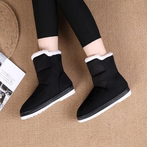 Lloprost ke Ankle Boots Snow Boots Women Flats Winter Fashion Warm Winter Short Boots New Women Shoes Plush Insole Shoes Women