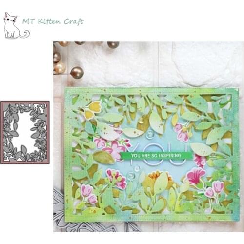 MT Craft Metal Cutting Dies Leaf background frame Scrapbook Photo Album Decorative Embossing Stencil Paper Card Crafts Die Cut