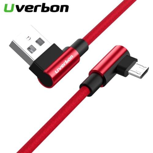 Micro USB 2.4A 90 Degree Fast Charging Cable Nylon Braid Mobile Phone Cable USB Data Cable for Samsung S6 S7 Xiaomi Huawei LG