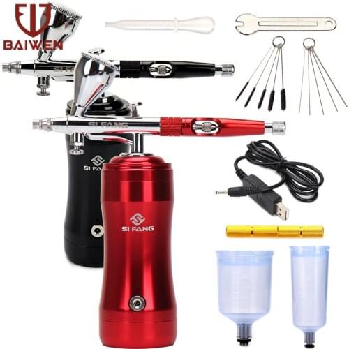 Mini Airbrush Paint Spray Gun Multi-Purpose 0.3mm Air Brush Air Compressor Kit For Nail Tattoo Craft Cake Nano Fog Sprayer Tools