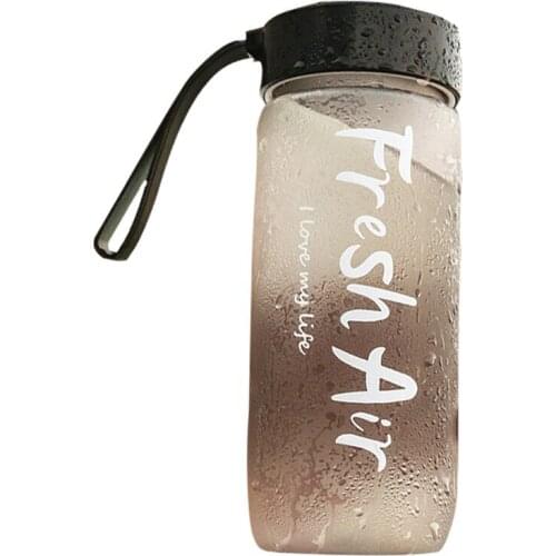 Trendy Fresh and Simple Style Practical Frosted Drop-Proof and Leak-Proof Portable Outdoor Sports Bottle in Multiple Colors