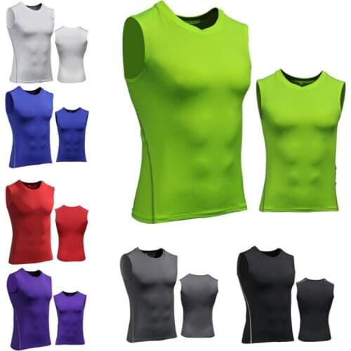 Mens Sports Vest Sleeveless Sports T-shirt Quick-drying Breathable T-shirt Outdoor Running Fitness Clothes Stretch Sportswear