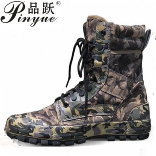 Men Outdoor Camouflage Boots Training Shoes Combat Desert Tactical Boots Camouflage Shoes Hiking Camping Shoes Climbing Shoes